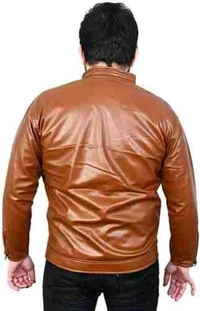 Men's Yellow Faux Leather Full Sleeve Jacket - Yellow Faux, XXL