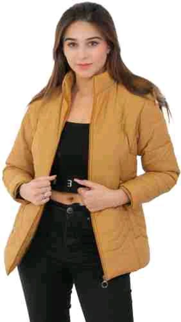 Women's Brown Hooded Quilted Jacket - Stylish and Comfortable