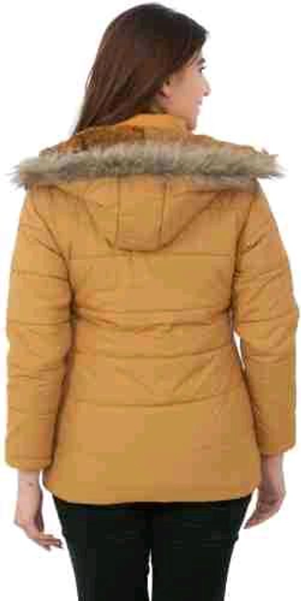 Women's Brown Hooded Quilted Jacket - Stylish and Comfortable - Brown, XXL