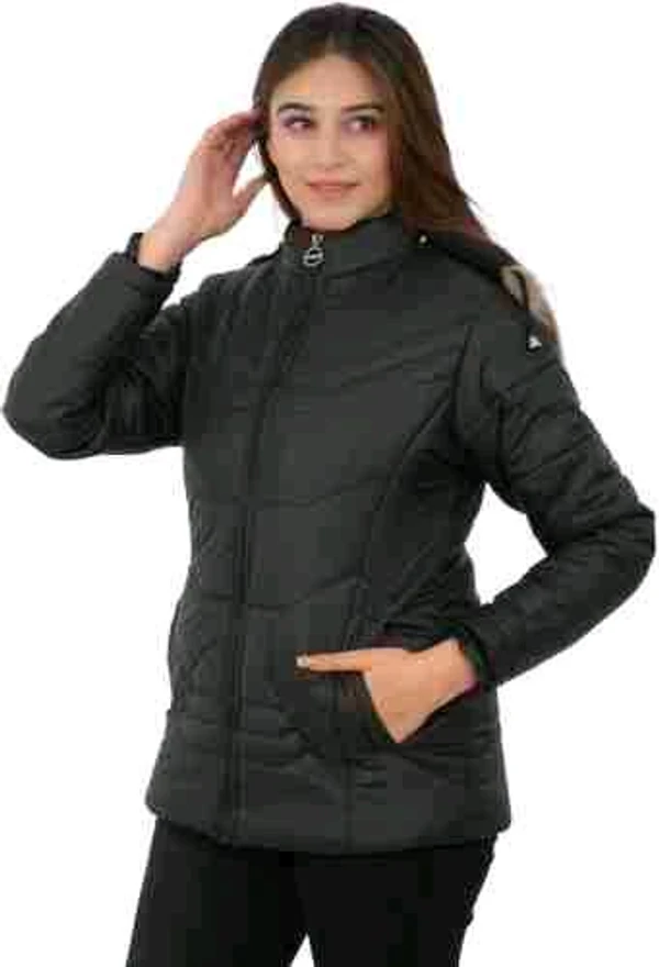 Women's Black Hooded Quilted Jacket - Chic and Functional Outerwear - Black, S