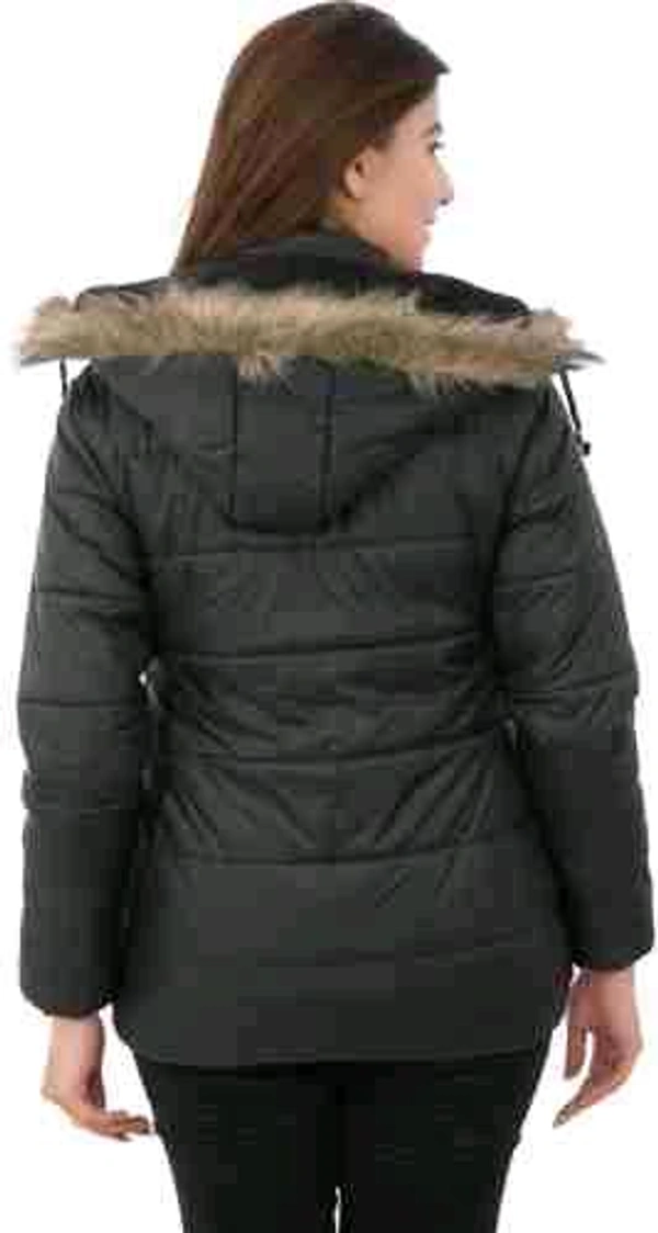 Women's Black Hooded Quilted Jacket - Chic and Functional Outerwear - Black, M