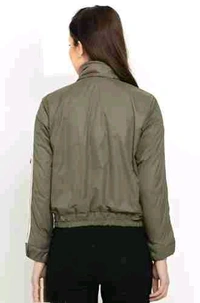 Women's High Neck Windcheater Jacket - Glade Green, S