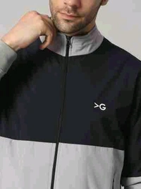 Men's Sporty Windcheater Jacket - Navy Blue, L