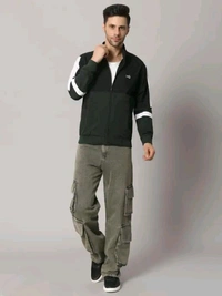 Men's Sporty Windcheater Jacket - Teal, XXL