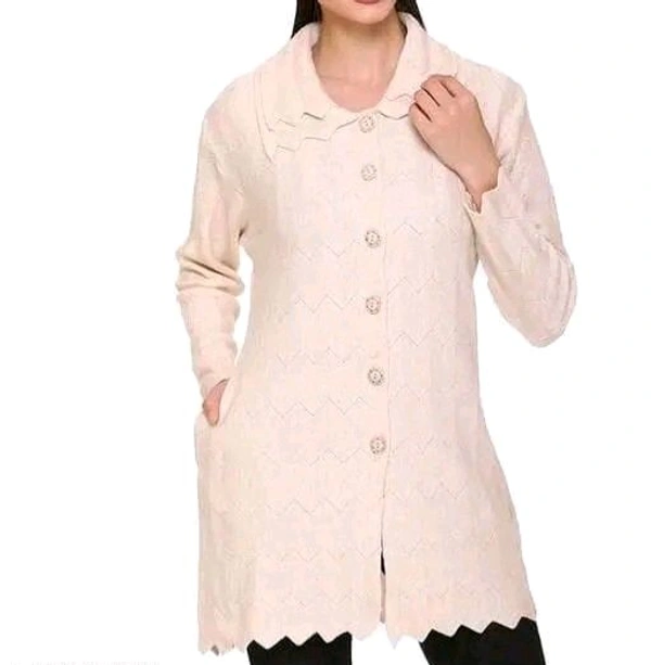 Women's Self Design Wool Blend Cardigan - XXL
