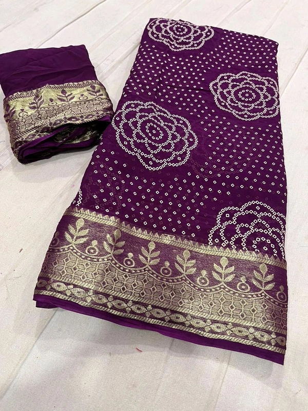 Pure Georgette Designer Saree - Purple