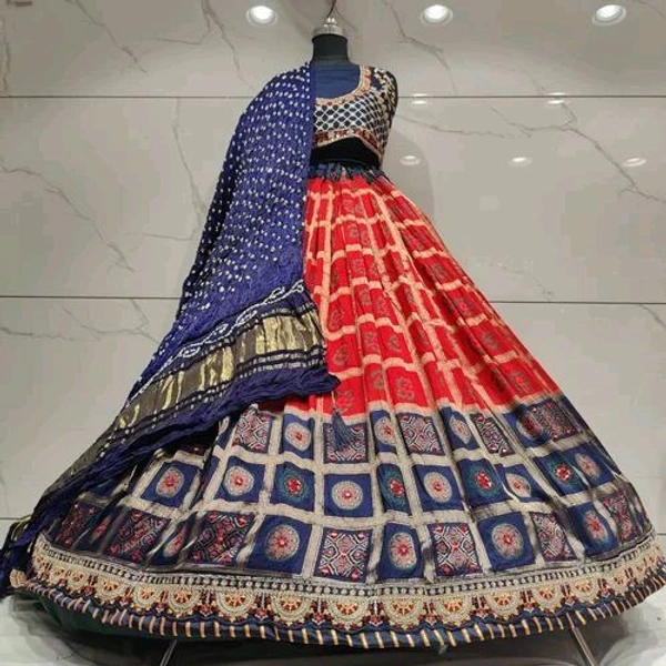 Ralima Embroidered Jacquard Semi Stitched Lehenga Set with Badhani Dupatta