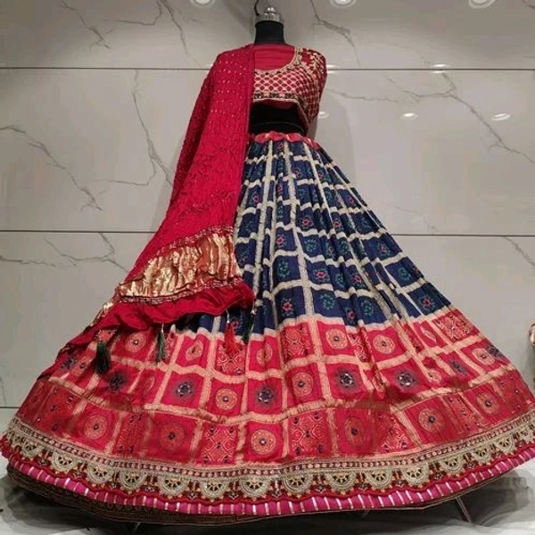 Ralima Embroidered Jacquard Semi Stitched Lehenga Set with Badhani Dupatta