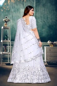 Ralima Georgette Embroidered White Lehenga Choli With Dupatta 