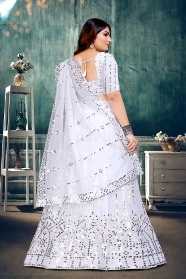 Ralima Georgette Embroidered White Lehenga Choli With Dupatta 