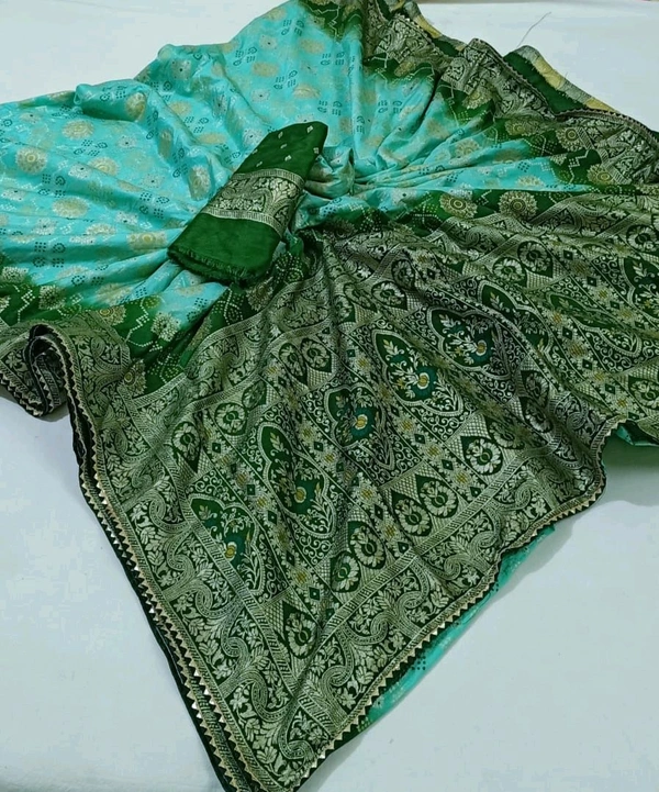 Dola Silk Zari Bandhej Saree 