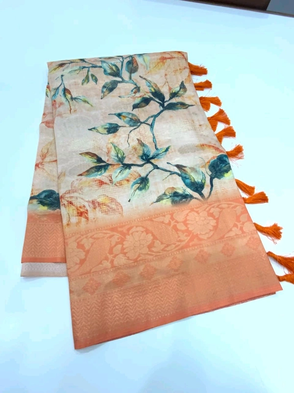 Fashion Hub Premium Benarasi Soft Silk Saree with Floral Weaving Motifs and Royal Borders