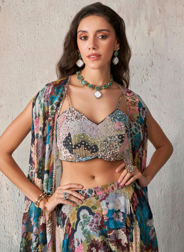 Fashion Hub Chinon Lehenga Choli Dupatta Set with Intricate Khatli Work Blouse | Neha Collection - M-36