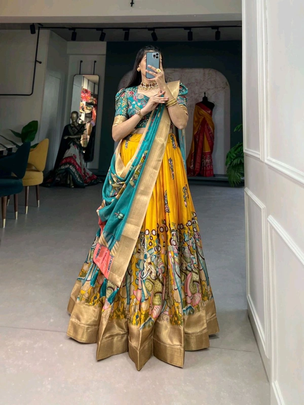 Fashion Hub Exquisite Dola Silk Kalamkari Lehenga Choli Set | Neha Collection