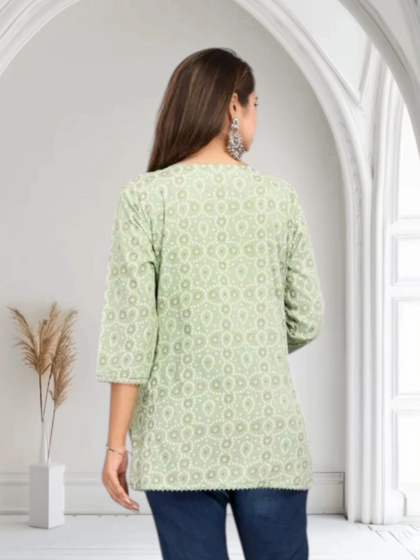 Elegant Embroidered Rayon Short Kurti for Women - L