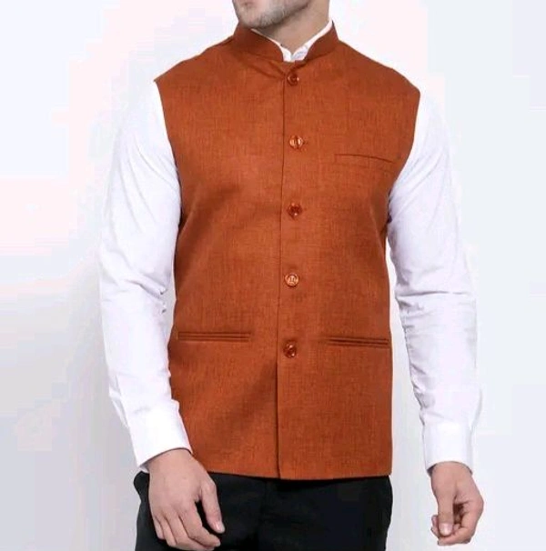 Khadi Linen Sleeveless Ethnic Jacket for Men | Neha Collection 