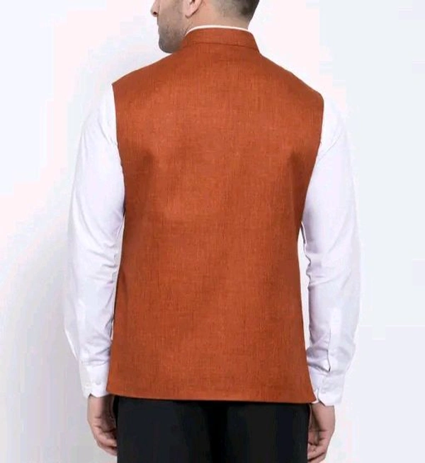 Khadi Linen Sleeveless Ethnic Jacket for Men | Neha Collection 