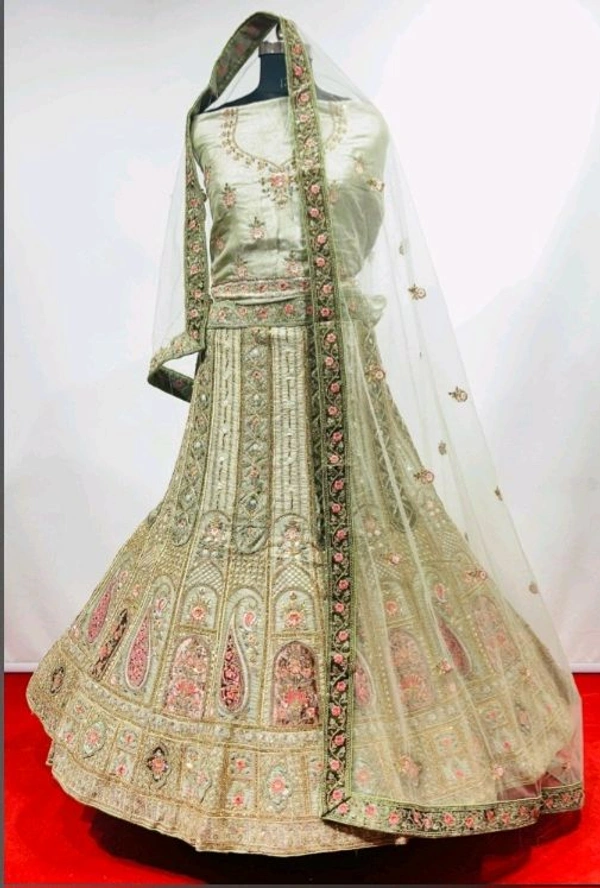 KMB Bridal Cotton Silk Lehenga Choli Dupatta set 
