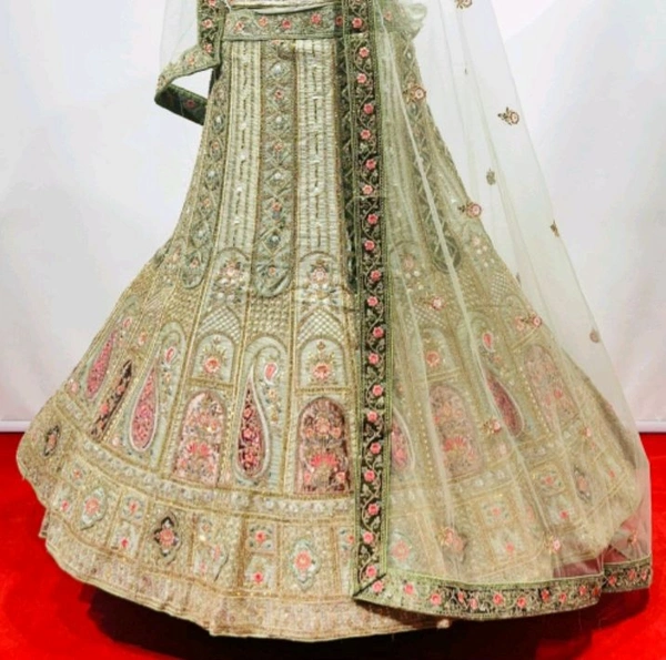 KMB Bridal Cotton Silk Lehenga Choli Dupatta set 