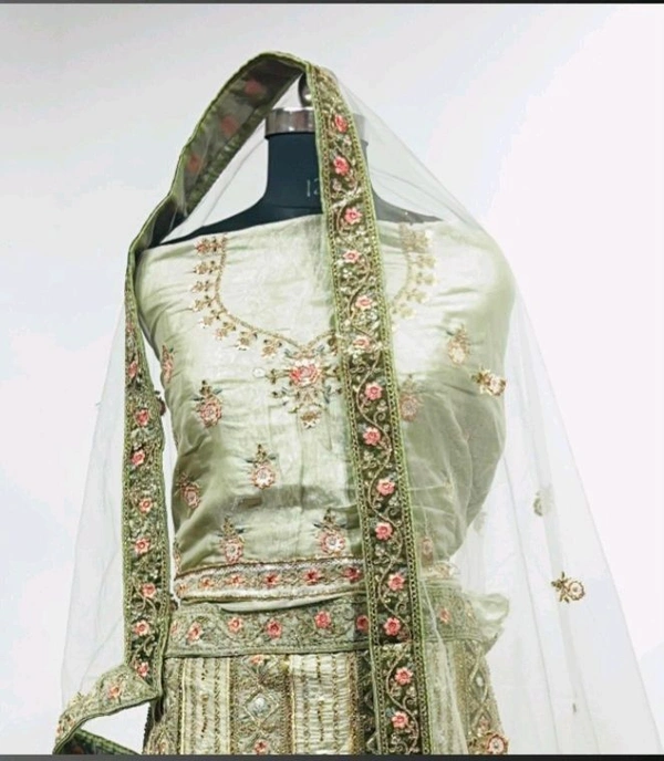 KMB Bridal Cotton Silk Lehenga Choli Dupatta set 
