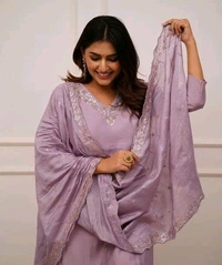 Msc Embroidered Viscose Chanderi Kurti with Pant & Dupatta Set - Elegant Ethnic Wear | Neha Collection - M
