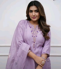 Msc Embroidered Viscose Chanderi Kurti with Pant & Dupatta Set - Elegant Ethnic Wear | Neha Collection - L