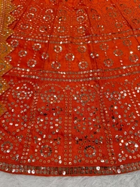 Prayosha Women's Chinon Embroidered Lehenga Choli with Organza Dupatta