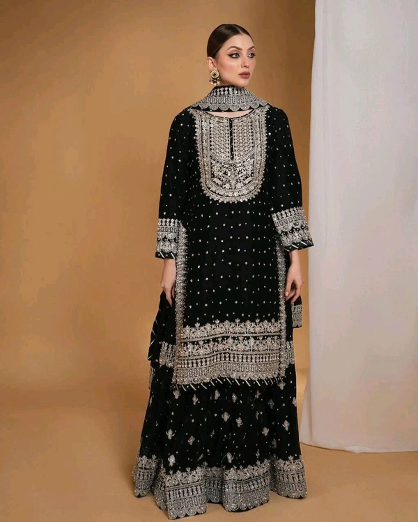 Prayosha Faux Georgette Embroidered Lehenga Set with Dupatta