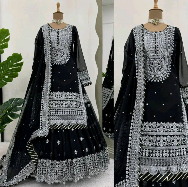 Prayosha Faux Georgette Embroidered Lehenga Set with Dupatta