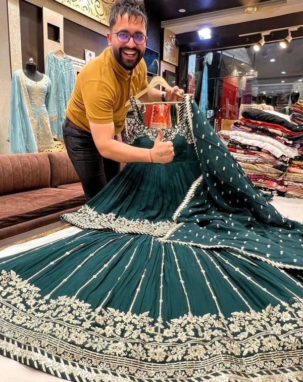 Prayosha Faux Georgette Embroidered Lehenga Choli with Dupatta - XL
