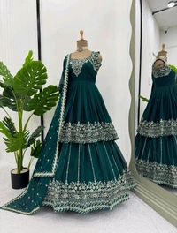 Prayosha Faux Georgette Embroidered Lehenga Choli with Dupatta - XL