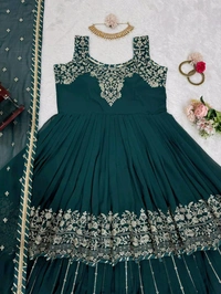 Prayosha Faux Georgette Embroidered Lehenga Choli with Dupatta - XL