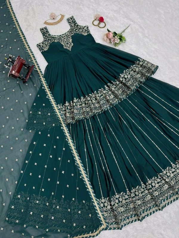 Prayosha Faux Georgette Embroidered Lehenga Choli with Dupatta - XL