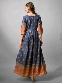 Women's Blue Rayon Gown | Elegant and Comfortable - XXL