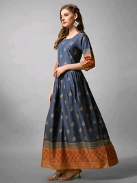 Women's Blue Rayon Gown | Elegant and Comfortable - 4XL