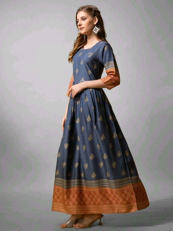 Women's Blue Rayon Gown | Elegant and Comfortable - 4XL