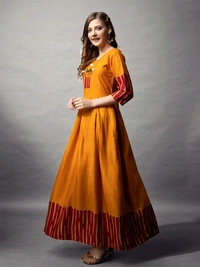 Women's Yellow Rayon Gown | Elegant and Comfortable - XL
