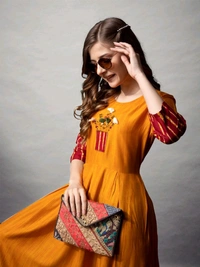 Women's Yellow Rayon Gown | Elegant and Comfortable - XL