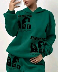 Neha Collection Energetic Woolen Hood and Lower Set For Women  - M, green