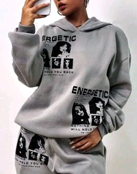 Neha Collection Energetic Woolen Hood and Lower Set For Women  - S, Nobel