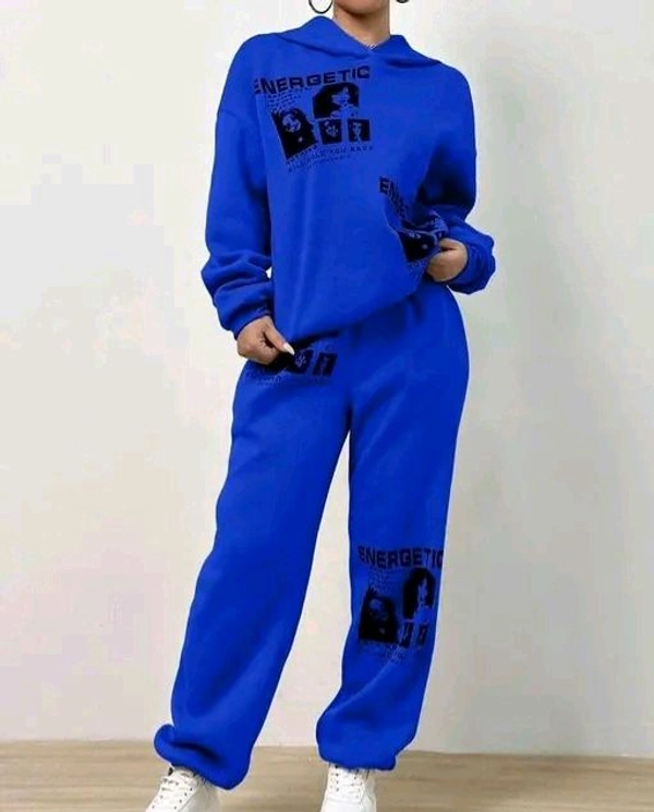 Neha Collection Women's Energetic Hood and Lower Combo Blue  - XL, Blue