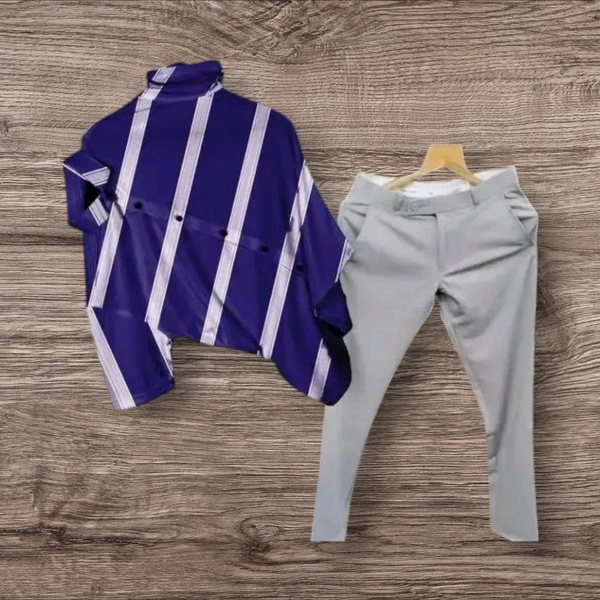Neha Collection Men's Casual Pant Shirt combo  - S