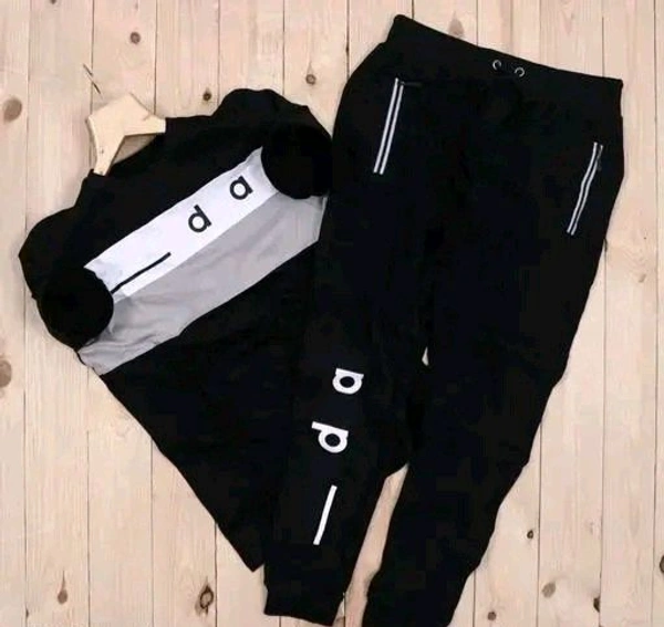 Men's Cotton T-shirt and Track Pants Combo – Soft & Comfortable Bio-Washed Fabric - XL