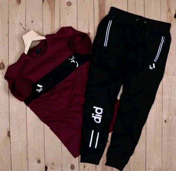 Men's Cotton T-shirt And Track Pant Combo - XL