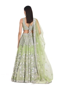 Prayosha Premium Faux Georgette Embellished Lehenga Set with Thread & Foil Work, Net Dupatta