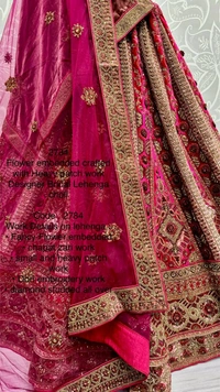 Prayosha Velvet Fancy Embroidered Lehenga Set with Heavy Patch, Zari & Diamond Work - M