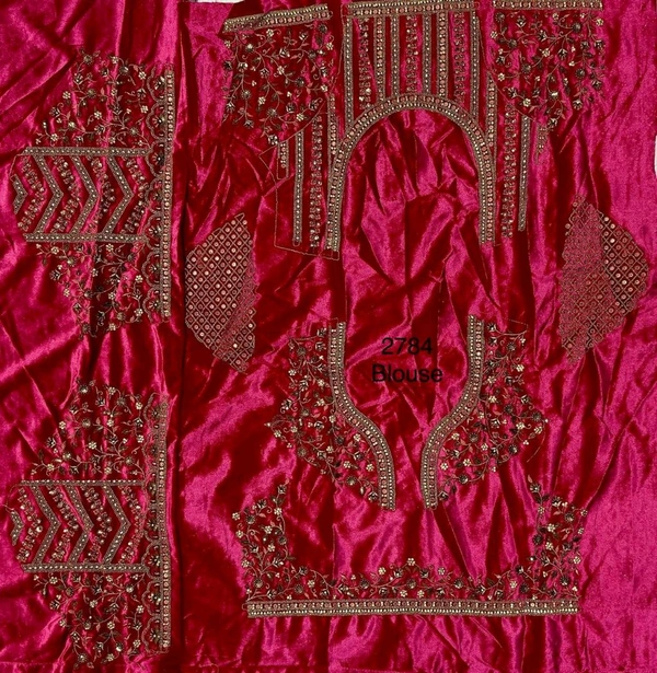 Prayosha Velvet Fancy Embroidered Lehenga Set with Heavy Patch, Zari & Diamond Work - M