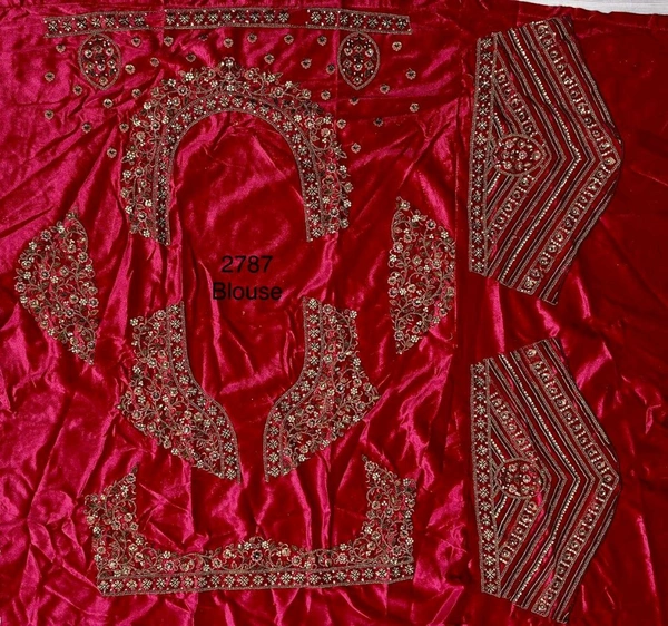 Prayosha Exquisite Velvet Bridal Lehenga with Double Dupatta - XXL