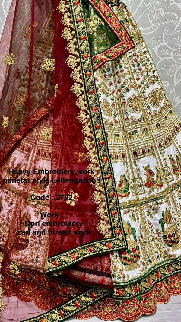 Prayosha Elegant Silk Embroidered Lehenga Choli with Double Softnet Dupatta - XL