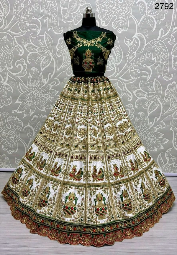 Prayosha Elegant Silk Embroidered Lehenga Choli with Double Softnet Dupatta - XL